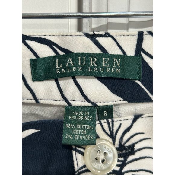 Lauren Ralph Lauren Womens Floral Print Straight-Leg Pants Size 8 98% Cotton 2% - Picture 5 of 8